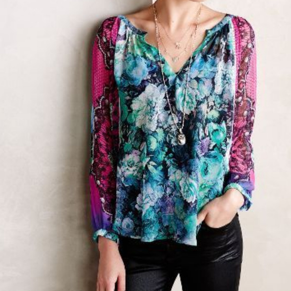 Anthropologie Tops - ANTHROPOLOGIE Femina Peasant Blouse XS/S P NWT TOP